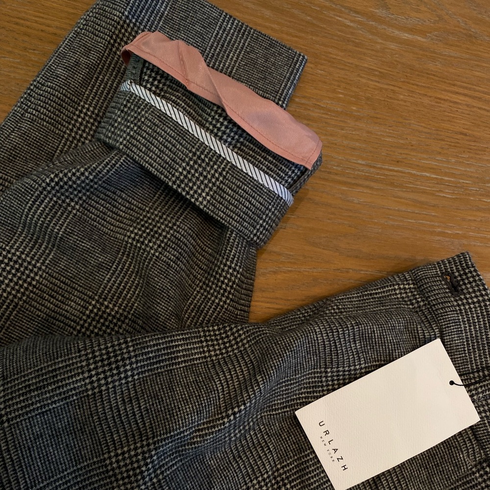 URLAZH grey checkered wool trousers
